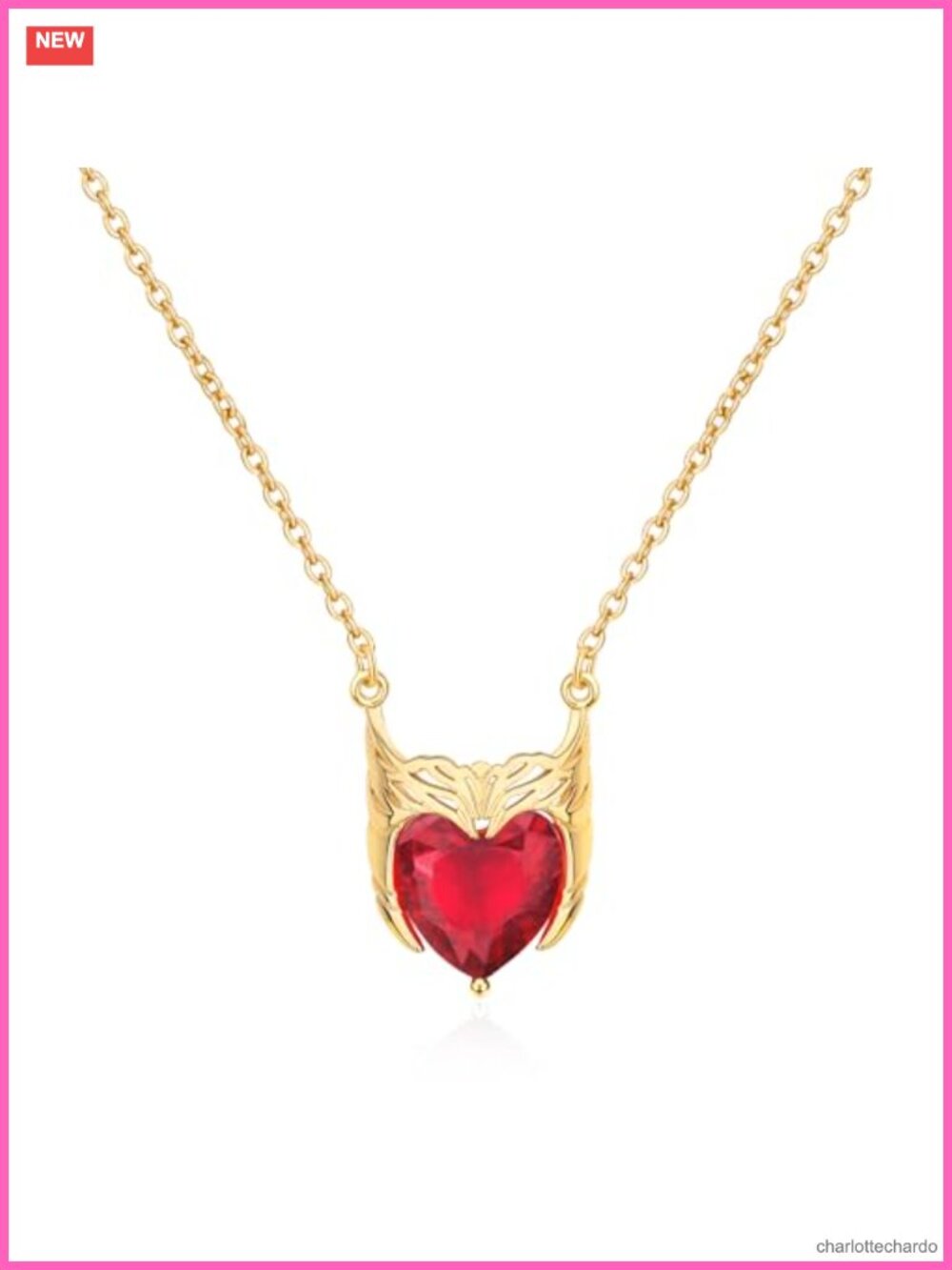 Scarlet Witch Crown Pendant Necklace Gold Plated Brass Cosplay Jewelry